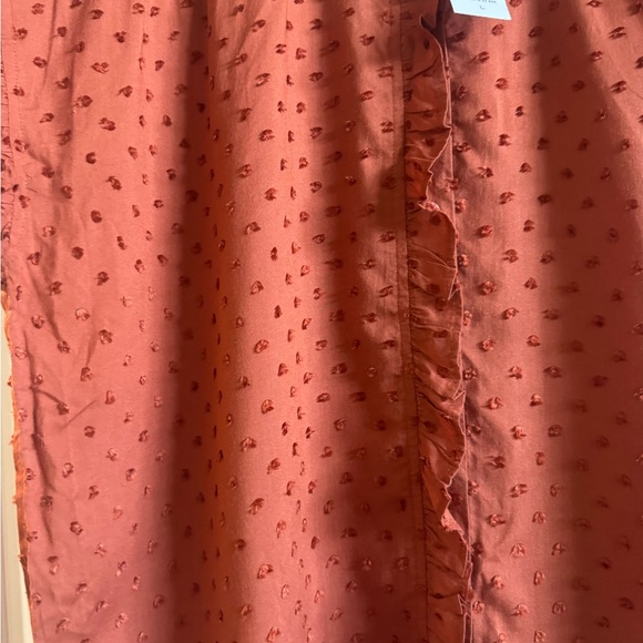 LOFT Terracotta Ruffle Button-Up Blouse-NWT -L - Picture 5 of 10